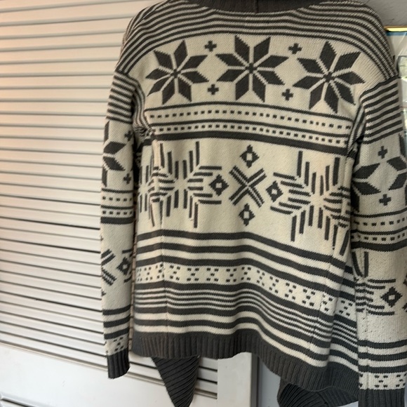 Express Fair Isle Wool Blend Flyaway Cardigan Size S - Picture 2 of 6